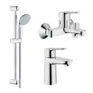 Набор смесителей для ванны 3-в-1 Grohe Bau Edge S (цвет - хром) (123265S) фото 1 Aquada.com.ua