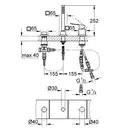 Смеситель на борт ванны, однорычажный Grohe Eurocube (цвет - хром) (19966000) фото 2 Aquada.com.ua
