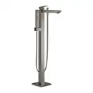 Смеситель для ванны напольный Grohe Eurocube (цвет - тёмный графит, матовый), с душевым гарнитуром (23672AL1) фото 1 Aquada.com.ua