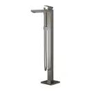 Смеситель для ванны напольный Grohe Eurocube (цвет - тёмный графит, матовый), с душевым гарнитуром (23672AL1) фото 4 Aquada.com.ua