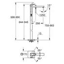 Смеситель для ванны напольный Grohe Eurocube (цвет - тёмный графит, матовый), с душевым гарнитуром (23672AL1) фото 5 Aquada.com.ua