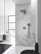 Верхний душ 310 х 310 мм с держателем 430 мм Grohe Rainshower SmartActive Cube (цвет - тёмный графит, матовый) (26479AL0) фото 2 Aquada.com.ua