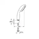 Душевой гарнитур Grohe Vitalio Start 100 (хром/серый), 1 вид струи (27944000) фото 2 Aquada.com.ua