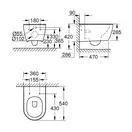 Унитаз подвесной безободковый Grohe Essence с сиденьем Soft Close (3957100H+39577000) фото 5 Aquada.com.ua