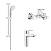 Набор смесителей для ванны 3-в-1 Grohe Bau Loop/New Tempesta (цвет - хром) (123214M)