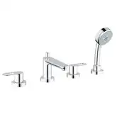Смеситель на борт ванны Grohe Bau Edge (цвет - хром), с душевым гарнитуром (25120000)