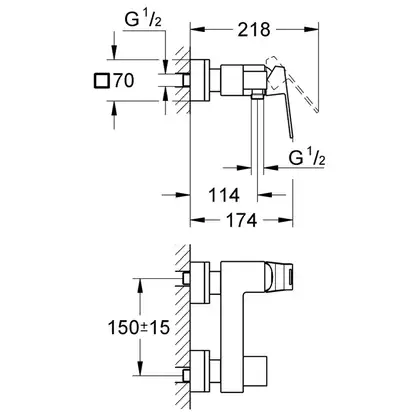 Смеситель для душа Grohe Eurocube (цвет - тёмный графит, матовый) (23145AL0) фото 4 Aquada.com.ua Смеситель для душа Grohe Eurocube (цвет - тёмный графит, матовый) (23145AL0) фото 4 Aquada.com.ua