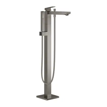 Смеситель для ванны напольный Grohe Eurocube (цвет - тёмный графит, матовый), с душевым гарнитуром (23672AL1) фото 1 Aquada.com.ua Смеситель для ванны напольный Grohe Eurocube (цвет - тёмный графит, матовый), с душевым гарнитуром (23672AL1) фото 1 Aquada.com.ua