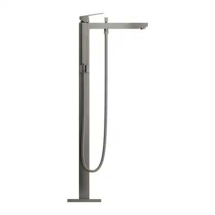 Смеситель для ванны напольный Grohe Eurocube (цвет - тёмный графит, матовый), с душевым гарнитуром (23672AL1) фото 2 Aquada.com.ua Смеситель для ванны напольный Grohe Eurocube (цвет - тёмный графит, матовый), с душевым гарнитуром (23672AL1) фото 2 Aquada.com.ua