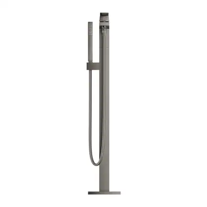 Смеситель для ванны напольный Grohe Eurocube (цвет - тёмный графит, матовый), с душевым гарнитуром (23672AL1) фото 3 Aquada.com.ua Смеситель для ванны напольный Grohe Eurocube (цвет - тёмный графит, матовый), с душевым гарнитуром (23672AL1) фото 3 Aquada.com.ua