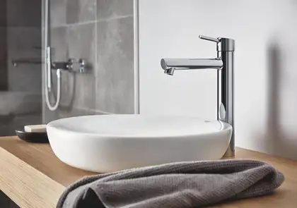 Смеситель для раковины высокий Grohe Concetto (цвет - хром), без донного клапана (23920001) фото 4 Aquada.com.ua