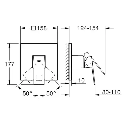 Смеситель для душа Grohe Eurocube (цвет - тёмный графит, матовый) (24061AL0) фото 4 Aquada.com.ua Смеситель для душа Grohe Eurocube (цвет - тёмный графит, матовый) (24061AL0) фото 4 Aquada.com.ua