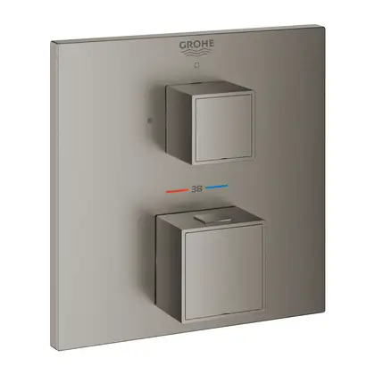 Термостат для душа с переключатилем на 1 положение Grohe Grohtherm Cube (цвет - тёмный графит, матовый) (24153AL0) фото 1 Aquada.com.ua