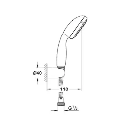 Душевой гарнитур Grohe Vitalio Start 100 (хром/серый), 1 вид струи (27944000) фото 2 Aquada.com.ua