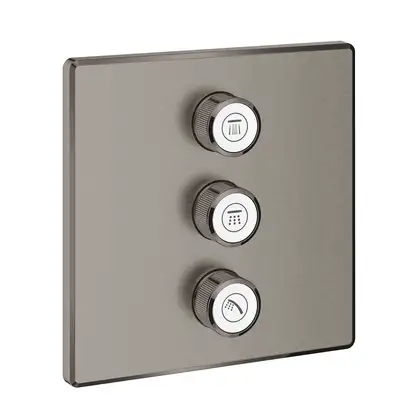 Комплект верхней монтажной части для вентиля на 3 выхода Grohe Grohtherm SmartControl (цвет - тёмный графит, матовый) (29127AL0) фото 1 Aquada.com.ua