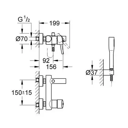 Смеситель однорычажный для ванны Grohe Concetto DN 15 (цвет - хром) с ручным душем (32212001) фото 2 Aquada.com.ua Смеситель однорычажный для ванны Grohe Concetto DN 15 (цвет - хром) с ручным душем (32212001) фото 2 Aquada.com.ua