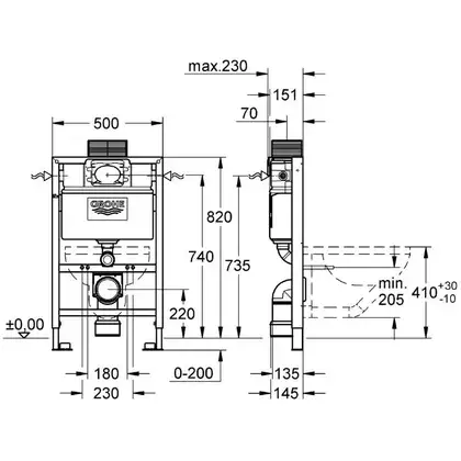 Инсталляция Grohe Rapid SL (2-в-1) комплект (38948000) фото 3 Aquada.com.ua
