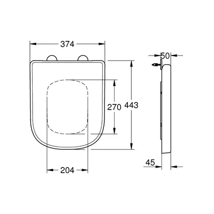Унитаз напольный Grohe Euro Ceramic с сиденьем Soft Close (3933900H+39330000) фото 4 Aquada.com.ua