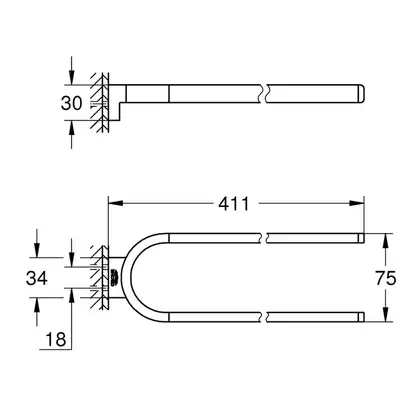 Полотенцедержатель двойной 411 мм Grohe Selection, никель глянецевый (41059BE0) фото 2 Aquada.com.ua Полотенцедержатель двойной 411 мм Grohe Selection, никель глянецевый (41059BE0) фото 2 Aquada.com.ua