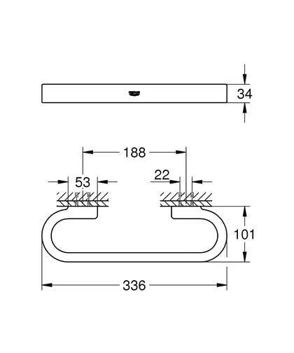 Поручень для ванны Grohe Selection, тёмный графит, матовый/стекло матовое (41064AL0) фото 2 Aquada.com.ua Поручень для ванны Grohe Selection, тёмный графит, матовый/стекло матовое (41064AL0) фото 2 Aquada.com.ua