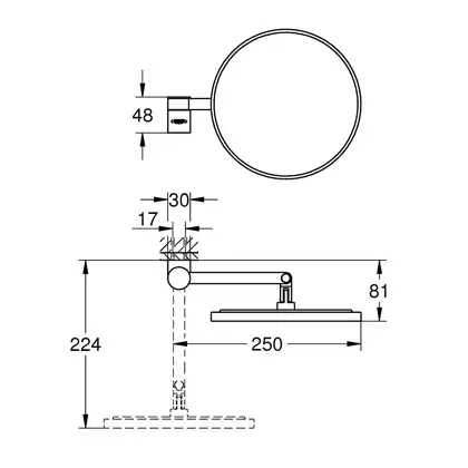 Зеркало косметическое Grohe Selection, тёмный графит, матовый (41077AL0) фото 2 Aquada.com.ua Зеркало косметическое Grohe Selection, тёмный графит, матовый (41077AL0) фото 2 Aquada.com.ua
