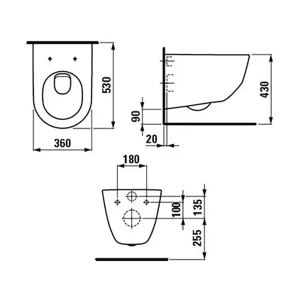 Унитаз подвесной, безободковый Rimless Laufen Pro с сиденьем Soft Close (H861957000001+H8969513000001) фото 9 Aquada.com.ua Унитаз подвесной, безободковый Rimless Laufen Pro с сиденьем Soft Close (H861957000001+H8969513000001) фото 9 Aquada.com.ua