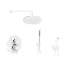 Душевая система скрытого монтажа Paffoni Shower Ø 225 мм + гигиенический душ Paffoni Tweet Round Mix (цвет - белый матовый) (KITLIG018BO+ZDUP110BO) фото 1 Aquada.com.ua