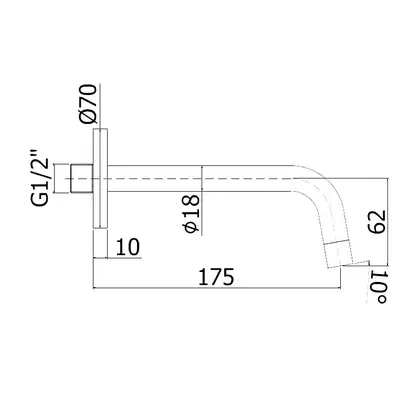 Излив для ванны 175 мм Paffoni Light (цвет - чёрный матовый) (ZBOC045NO) фото 2 Aquada.com.ua Излив для ванны 175 мм Paffoni Light (цвет - чёрный матовый) (ZBOC045NO) фото 2 Aquada.com.ua