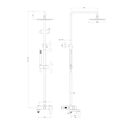 Душевая система с термостатом Paffoni Blu (цвет - чёрный матовый) (ZCOL632NO) фото 2 Aquada.com.ua Душевая система с термостатом Paffoni Blu (цвет - чёрный матовый) (ZCOL632NO) фото 2 Aquada.com.ua