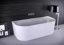 Ванна акриловая, пристенная, с установленной системой Knief Fresh Wall 180 x 80 см, со сливом-переливом (0100-231-06+0100-091-06) фото 2 Aquada.com.ua