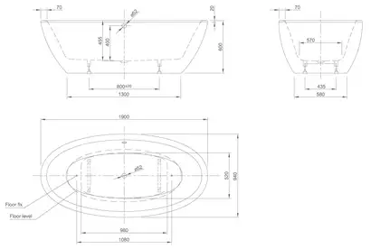 Ванна акриловая отдельностоящая Knief Loom 190x95 белая (0100-088-06) фото 4 Aquada.com.ua Ванна акриловая отдельностоящая Knief Loom 190x95 белая (0100-088-06) фото 4 Aquada.com.ua