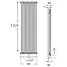Стальной трубчатый радиатор Zehnder Charleston Black Matt (2180-10 0557) фото 3 Aquada.com.ua