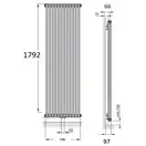 Стальной трубчатый радиатор Zehnder Charleston Black Matt (2180-16 0557) фото 2 Aquada.com.ua