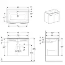 GEBERIT SELNOVA SQUARE комплект: умывальник встроенный Slim Rim, с тумбой 78,8*50,2см, двухдверной, белый глянец (501.256.00.1) фото 2 Aquada.com.ua