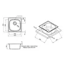 Кухонная мойка Qtap 5047 0,8 мм Satin (QT5047SAT08) (QT5047SAT08) фото 2 Aquada.com.ua