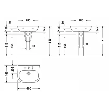 DURAVIT D-CODE умывальник 60*46см, с переливом (23106000002) фото 2 Aquada.com.ua DURAVIT D-CODE умывальник 60*46см, с переливом (23106000002) фото 2 Aquada.com.ua
