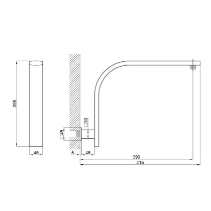 Кронштейн для верхнього душу Qtap Trubice 422NС (QTTRB422NС) фото 2 Aquada.com.ua Кронштейн для верхнього душу Qtap Trubice 422NС (QTTRB422NС) фото 2 Aquada.com.ua