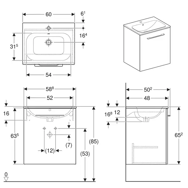 GEBERIT SELNOVA SQUARE комплект: умывальник встроенный Slim Rim, с тумбой 58,8*50,2см, с 1й дверью, белый глянец (501.252.00.1) фото 2 Aquada.com.ua GEBERIT SELNOVA SQUARE комплект: умывальник встроенный Slim Rim, с тумбой 58,8*50,2см, с 1й дверью, белый глянец (501.252.00.1) фото 2 Aquada.com.ua