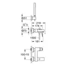 Grohe Eurocube Змішувач для ванни, хром (23141000)