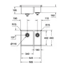 Кухонна мийка Grohe K700U 60-S 59.5/45 1.5 л, 1.5 чаші, сталь (31577SD1) (31577SD0)
