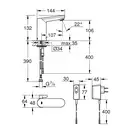 Grohe Змішувач для умивальника Eurosmart Cosmopolitan E з адаптером 100-230V, хром (36325001)