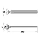 Подвійний тримач для рушників Grohe Essentials New (40371001)