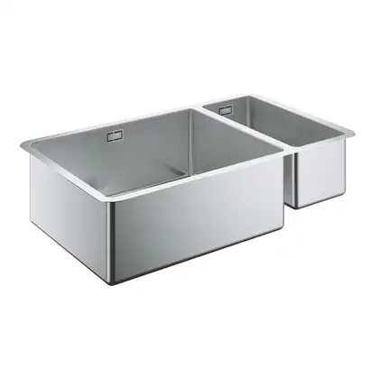 GROHE Мийка для кухні 760 x 450 мм, 1,5 чаши, матова, під стільницю, ліва (31575SD0) GROHE Мийка для кухні 760 x 450 мм, 1,5 чаши, матова, під стільницю, ліва (31575SD0)