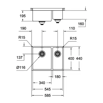 Кухонна мийка Grohe K700U 60-S 59.5/45 1.5 л, 1.5 чаші, сталь (31577SD1) (31577SD0) Кухонна мийка Grohe K700U 60-S 59.5/45 1.5 л, 1.5 чаші, сталь (31577SD1) (31577SD0)