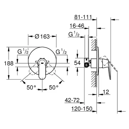 Змішувач прихованого монтажу для 1 споживача Grohe Eurosmart Cosmopolitan (32880000) Змішувач прихованого монтажу для 1 споживача Grohe Eurosmart Cosmopolitan (32880000)