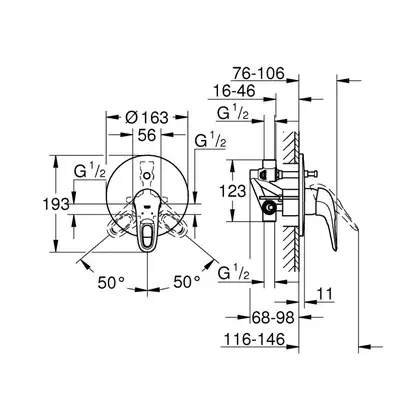 Grohe Eurostyle Смеситель для ванны, хром (33637003)