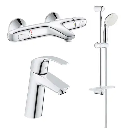 GROHE Набiр змiшувачiв EUROSMART 3 в 1, для ванни та душу з термостатом (34101TM)
