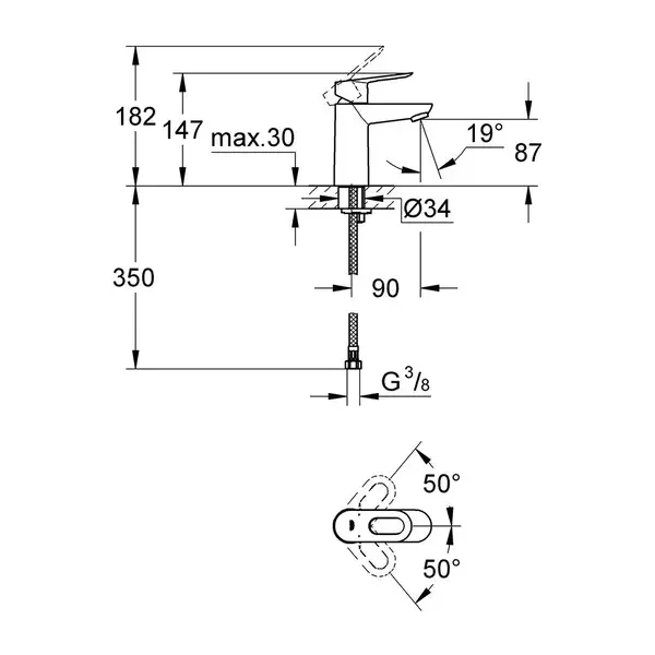 Змішувач для умивальника Grohe BauLoop (23337000) Змішувач для умивальника Grohe BauLoop (23337000)