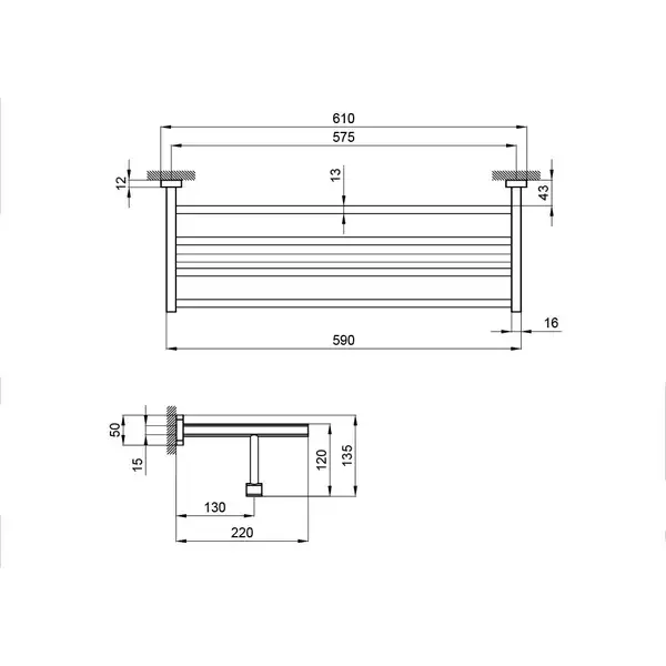 Полка для полотенец Qtap Liberty ANT 1122 (QTLIBANT1122)