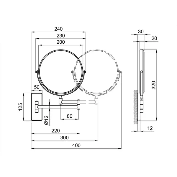 Зеркало косметическое Qtap Liberty ORO 1147 (QTLIBORO1147)